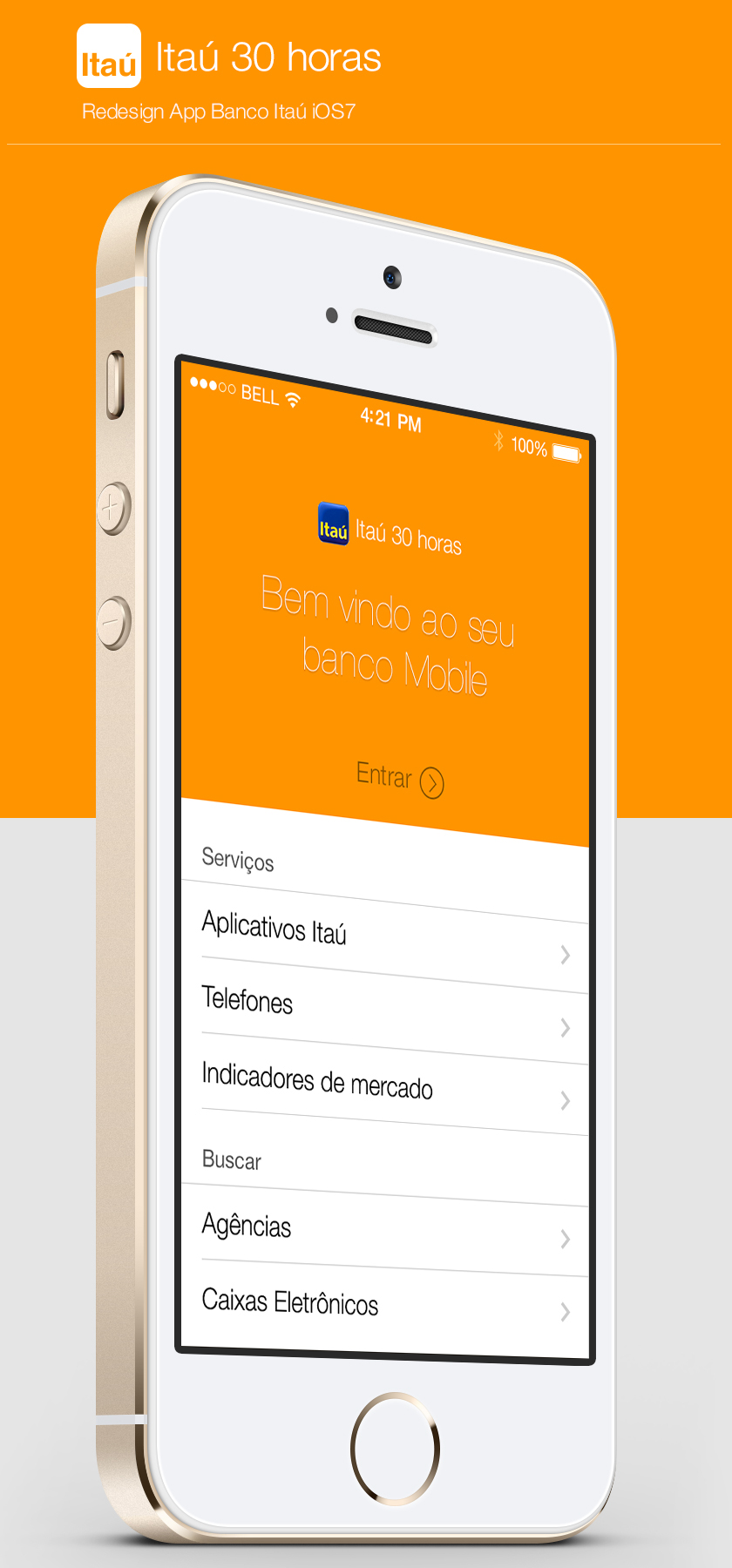 Redesign do aplicativo do Banco Itaú para iOS7