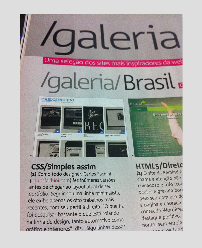 Matéria para a Revista W - Sites Inspiradores Galeria Brasil, CSS3 Simpes Assim