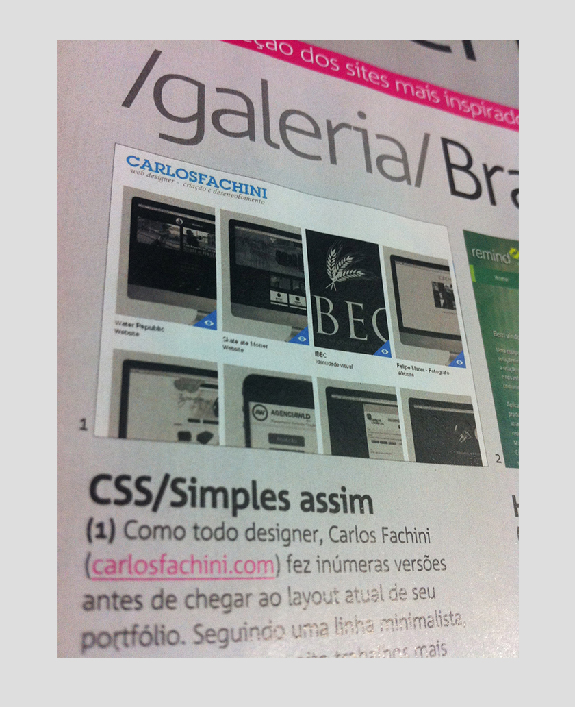 Matéria para a Revista W - Sites Inspiradores Galeria Brasil, CSS3 Simpes Assim