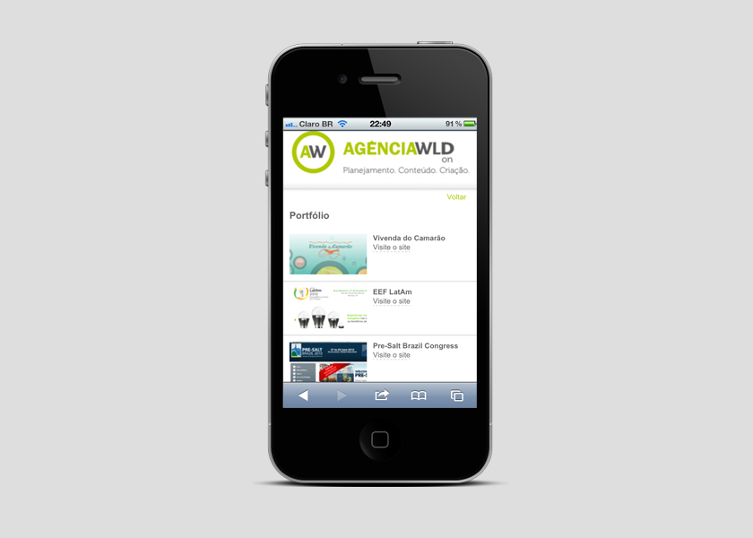 Criação Website e Desenvolvimento - Proposta do Site Mobile Agência WLD